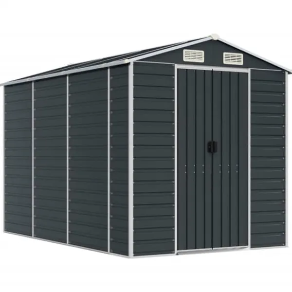 Sale haveskur 191x300x198 cm galvaniseret stål antracitgrå - Skure & Redskabsskure Skure, Garager & Carports