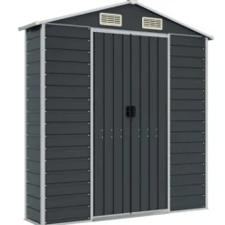 Sale haveskur 191x300x198 cm galvaniseret stål antracitgrå - Skure & Redskabsskure Skure, Garager & Carports