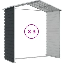 Sale haveskur 191x300x198 cm galvaniseret stål antracitgrå - Skure & Redskabsskure Skure, Garager & Carports