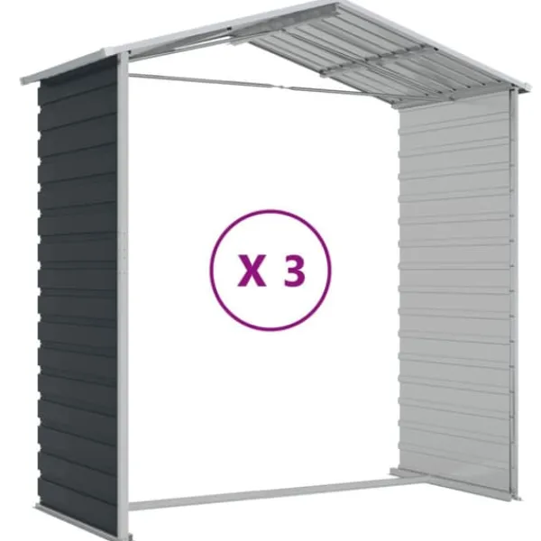 Sale haveskur 191x300x198 cm galvaniseret stål antracitgrå - Skure & Redskabsskure Skure, Garager & Carports