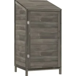 vidaXL Skure, Garager & Carports^haveskur 55x52x112 cm massivt grantræ antracitgrå - Skure & Redskabsskure