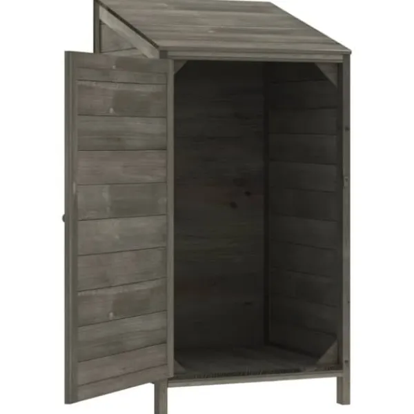 vidaXL Skure, Garager & Carports^haveskur 55x52x112 cm massivt grantræ antracitgrå - Skure & Redskabsskure