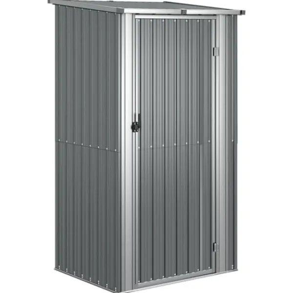 Hot haveskur 118,5x97x209,5 galvaniseret stål grå - Skure & Redskabsskure Skure, Garager & Carports