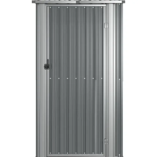 Hot haveskur 118,5x97x209,5 galvaniseret stål grå - Skure & Redskabsskure Skure, Garager & Carports