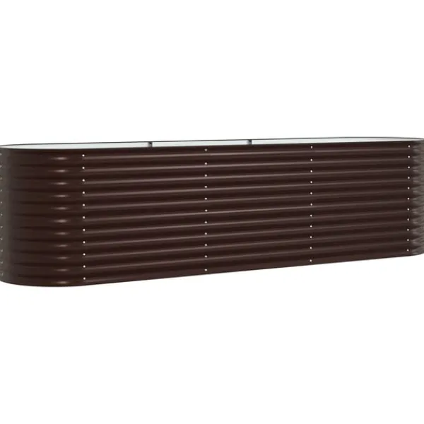 vidaXL Plantningsbænke^Højbed Brun 320 x 80 x 81 cm Stål