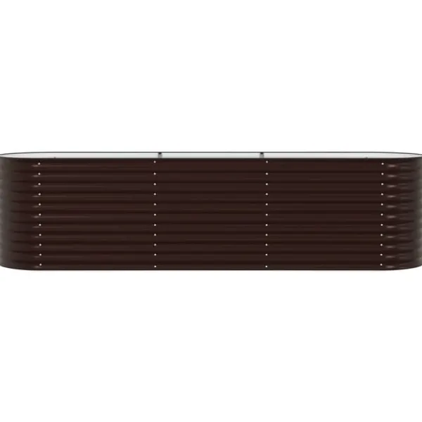 vidaXL Plantningsbænke^Højbed Brun 320 x 80 x 81 cm Stål