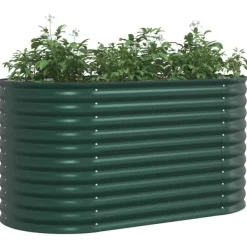 Discount Højbed Grøn 160 x 80 x 81 cm Stål Plantningsbænke
