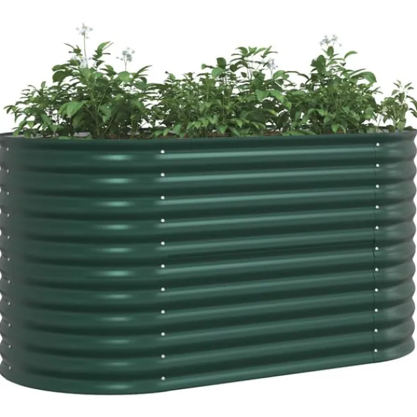 Discount Højbed Grøn 160 x 80 x 81 cm Stål Plantningsbænke
