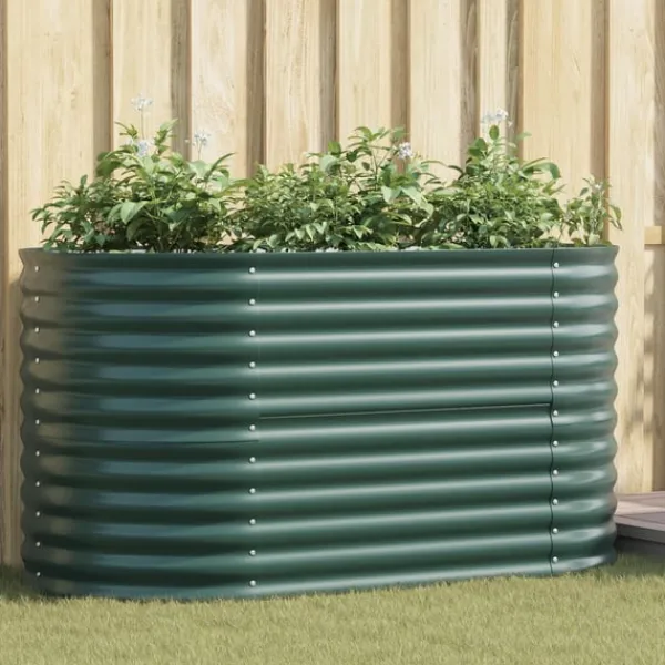 Discount Højbed Grøn 160 x 80 x 81 cm Stål Plantningsbænke