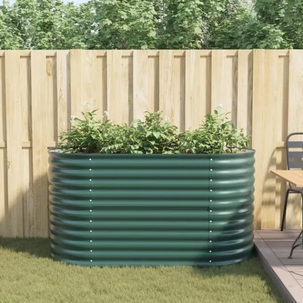 Discount Højbed Grøn 160 x 80 x 81 cm Stål Plantningsbænke