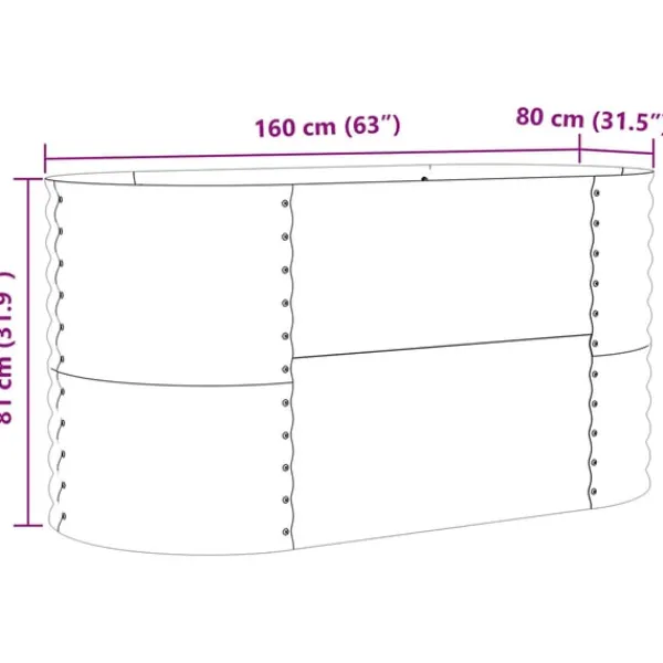 Discount Højbed Grøn 160 x 80 x 81 cm Stål Plantningsbænke