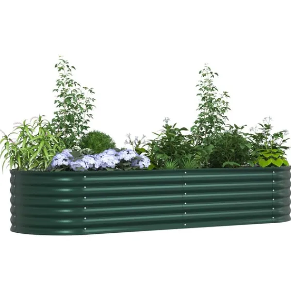 Online Højbed Grøn 240 x 80 x 44 cm Stål Plantningsbænke