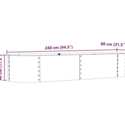 Online Højbed Grøn 240 x 80 x 44 cm Stål Plantningsbænke