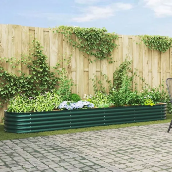 Discount Højbed Grøn 400 x 80 x 44 cm Stål Plantningsbænke