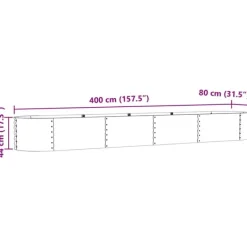 Discount Højbed Grøn 400 x 80 x 44 cm Stål Plantningsbænke