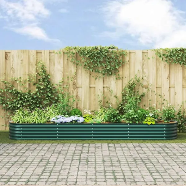 Discount Højbed Grøn 400 x 80 x 44 cm Stål Plantningsbænke