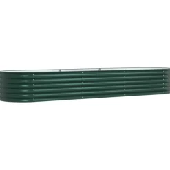 vidaXL Plantningsbænke^Højbed Grøn 320 x 80 x 44 cm Stål