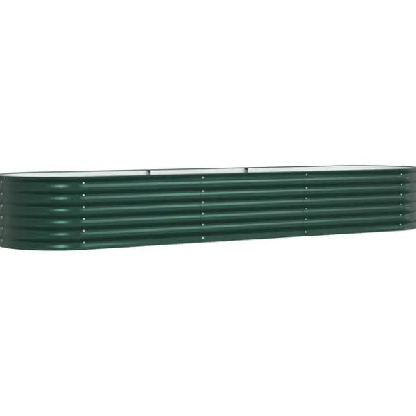 vidaXL Plantningsbænke^Højbed Grøn 320 x 80 x 44 cm Stål