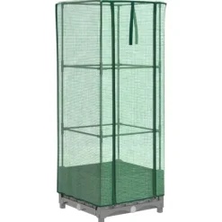 New højbed med drivhusovertræk 40x40x123 cm rattan-look Drivhus