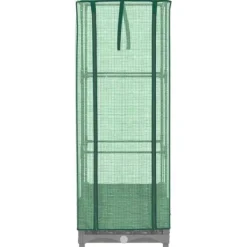 New højbed med drivhusovertræk 40x40x123 cm rattan-look Drivhus