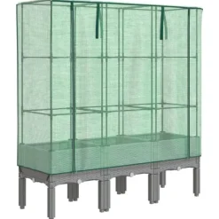 Hot højbed med drivhusovertræk 120x40x140 cm rattan-look Drivhus