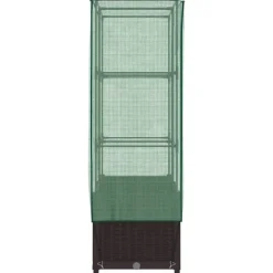 Online højbed med drivhusovertræk 80x40x138 cm rattan-look Drivhus