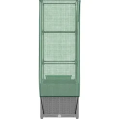Sale højbed med drivhusovertræk 40x40x139 cm rattan-look Drivhus