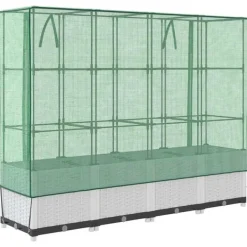 højbed med drivhusovertræk 160x40x138 cm rattan-look Drivhus