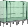vidaXL Drivhus^højbed med drivhusovertræk 160x40x140 cm rattan-look