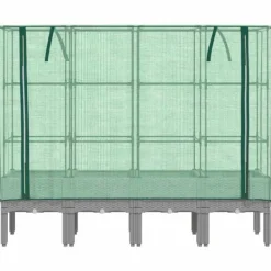 vidaXL Drivhus^højbed med drivhusovertræk 160x40x140 cm rattan-look