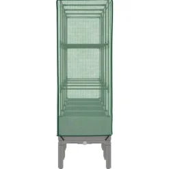 vidaXL Drivhus^højbed med drivhusovertræk 160x40x140 cm rattan-look
