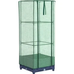 Outlet højbed med drivhusovertræk 40x40x123 cm rattan-look Drivhus