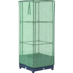 Outlet højbed med drivhusovertræk 40x40x123 cm rattan-look Drivhus