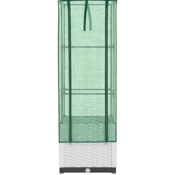 Outlet højbed med drivhusovertræk 40x40x139 cm rattan-look Drivhus