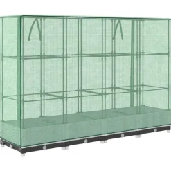 vidaXL Drivhus^højbed med drivhusovertræk 160x40x123 cm rattan-look