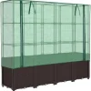 vidaXL Drivhus^højbed med drivhusovertræk 160x40x153 cm rattan-look
