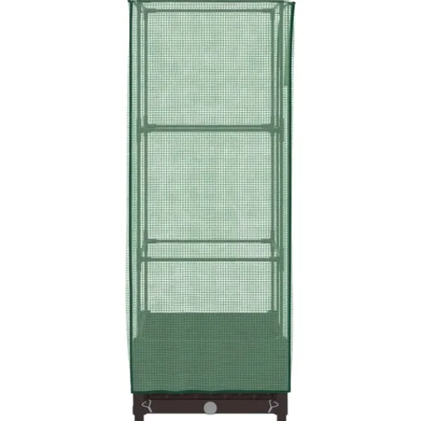 Clearance højbed med drivhusovertræk 40x40x123 cm rattan-look Drivhus