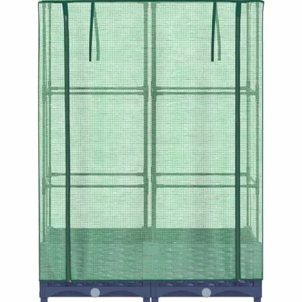 Sale højbed med drivhusovertræk 80x40x123 cm rattan-look Drivhus