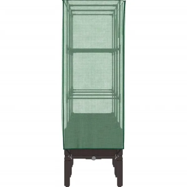 Discount højbed med drivhusovertræk 120x40x140 cm rattan-look Drivhus