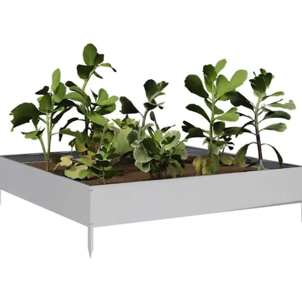 Clearance højbed 100x100x26 cm galvaniseret stål Plantningsbænke