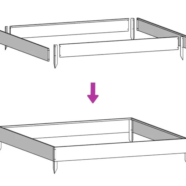 Clearance højbed 100x100x26 cm galvaniseret stål Plantningsbænke