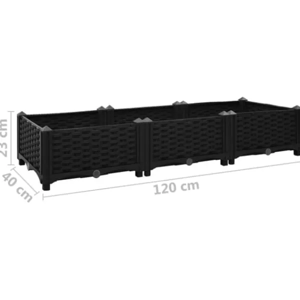 vidaXL Krukker & Plantebeholdere^højbed 120x40x23 cm polypropylen - Plantekrukker