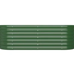 vidaXL Krukker & Plantebeholdere^højbed 114x40x36 cm pulverlakeret stål grøn - Plantekrukker