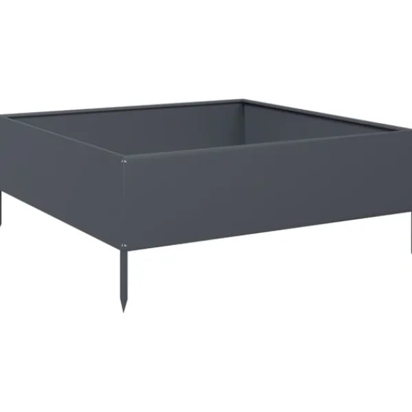 Clearance højbed 100x100x25 cm stål antracitgrå Plantningsbænke