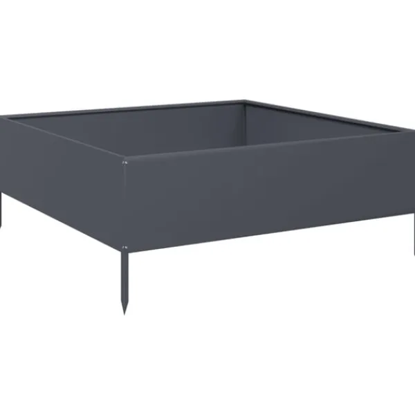 Clearance højbed 100x100x25 cm stål antracitgrå Plantningsbænke