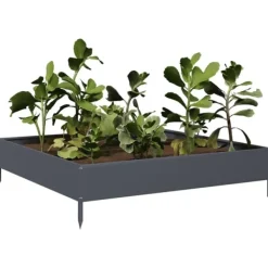 Hot højbed 100x100x26 cm stål antracitgrå Plantningsbænke