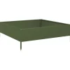 vidaXL Plantningsbænke^højbed 100x100x33,5 cm stål olivengrøn