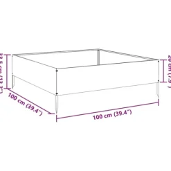 vidaXL Plantningsbænke^højbed 100x100x33,5 cm stål olivengrøn