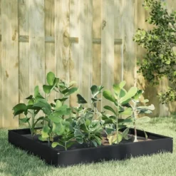 New højbed 100x100x26 cm stål sort Plantningsbænke