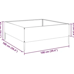 New højbed 100x100x25 cm stål sort Plantningsbænke